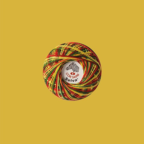 Linha de crochê nº6 (cores matizadas)